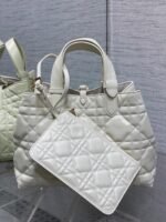 Dior Toujours Medium Bag Knockoff in White Macrocannage Calfskin - Image 2