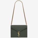 Replica Saint Laurent Cassandra Medium Bag Green Crocodile