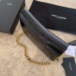 ELISE SHOULDER BAG IN ALLIGATOR-EMBOSSED PATENT LEATHER - Image 6