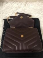 Replica Saint Laurent LouLou Small Chain Bag Burgundy - Image 9