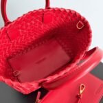 Top Quality Fake Bottega Veneta Cabat Mini Bag In Red Intrecciato Lambskin - Image 7