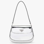 Silver Prada Cleo Flap Bag Knockoff