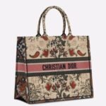 Dior Large Book Tote Bag Fake in Multicolor Dior Flowers Embroidery