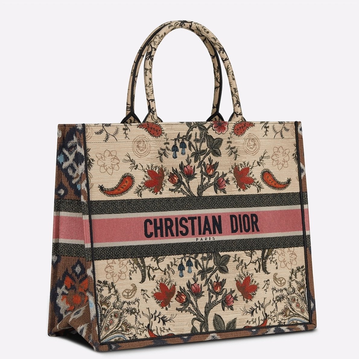 7C952C85-2D7C-0292-33FB-1BAE7D76999D.jpg Dior Large Book Tote Bag Fake in Multicolor Dior Flowers Embroidery - Image 1