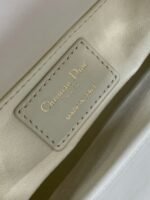 Dior Lady Dior Mini Bag Knockoff in White Calfskin with Multicolor Small Flowers - Image 7