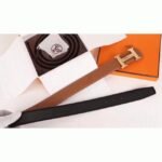 Fake Hermes H-shaped belt buckle in brown - Image 3