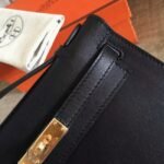 Black Swift Top Replica Luxury Hermes Kelly Pochette Minimalist Clutch - Image 4