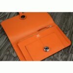 Orange knockoff designer Hermes Dogon combine wallet - Image 2