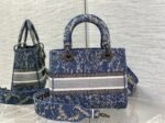 Dior Lady D-Lite Medium Bag Replica in Blue Brocart Denim-Effect Embroidery - Image 5