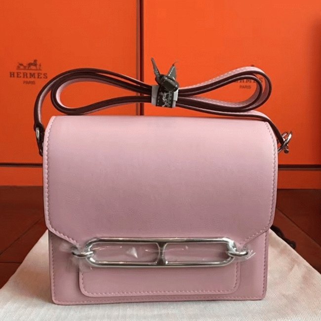 7D38EE9D-C2AC-1F20-587B-9ADB02BF3483.jpg Rose dragee replica Hermes Mini Sac Roulis handbag - Image 1
