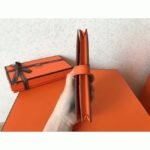 Malachite Orange Knockoff Hermes Bearn Wallet - Image 2