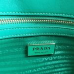 Prada Symbole Large Bag Fake in Green/White Jacquard Fabric - Image 8