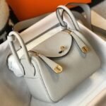 Best replica Hermes Lindy Mini handbag in pearl grey