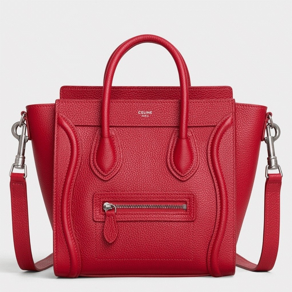 7DB53C1F-5BE1-C533-FE6C-8927508D430E.jpg Celine Nano Luggage Tote Bag Fake in Red - Image 1