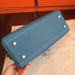 Blue Jean Clemence Replica Hermes Kelly Retourne 32cm Elegant Purse - Image 3