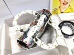 Dior Lady D-Lite Medium Bag Fake in White Pixel Zodiac Embroidery - Image 9