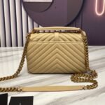 Fake Saint Laurent College Medium Chain Bag Beige - Image 2