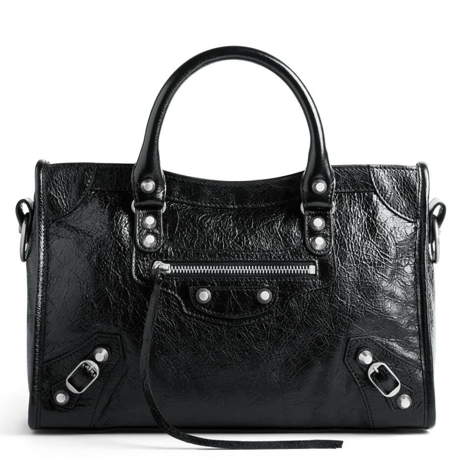 7E8A8AC3-BA0B-C596-BB9E-E4975E147007.jpg Knockoff Balenciaga Le City Small Bag Black Arena Lambskin - Image 1
