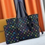 Louis Vuitton X TM Multicolored Neverfull MM In Black