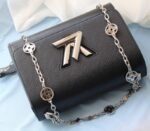 Louis Vuitton Epi Leather Twist MM With Flowers Jewels Chain Bag In Black - Image 4