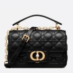 Dior Small Jolie Top Handle Bag Fake in Black Cannage Calfskin