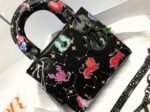 Dior Lady Dior Mini Bag Replica in Black Calfskin with Pixel Zodiac Print - Image 5