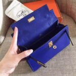 Electric Blue Epsom Replica Hermes Kelly Pochette Bright Purse - Image 2