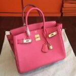Rose Lipstick Colored Hermes Birkin 25cm Copy Bag - Image 2