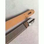 Etoupe epsom fake designer Hermes Kelly belt - Image 7