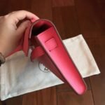Rose Lipstick Epsom Imitation Hermes Kelly Cut Clutch Stylish Bag - Image 4