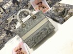 Dior Lady D-Lite Large Bag in Gray Toile de Jouy Reverse Embroidery - Image 10