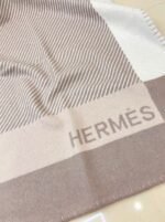 Best replica Hermes H Riviera blanket in beige wool and cashmere - Image 2