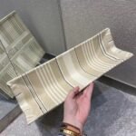 Dior Large Book Tote Bag Replica in Beige Stripes Embroidery - Image 2