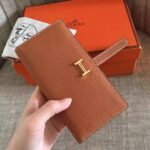 Brown Knockoff Designer Hermes Bearn Wallet - Image 6