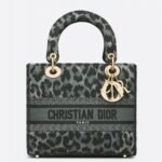 Dior Lady D-Lite Medium Bag Knockoff in Grey Mizza Embroidery