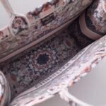 Dior Large Book Tote Bag Fake in Pink KaleiDiorscopic Embroidered Cotton - Image 5