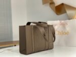 Top Quality Replica Chloe Woody Medium Tote Bag In Army Green Calfskin - Image 2