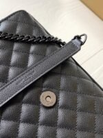 Replica Saint Laurent Envelope Large Black Bag with Black Hardware - Image 9