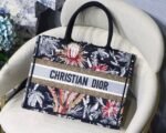 Dior Medium Book Tote Replica in Black Camouflage with Multicolored - Image 5