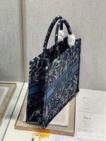 Dior Large Book Tote Bag Replica in Blue Dior Roses Embroidery - Image 3