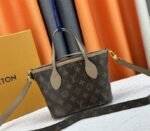 Louis Vuitton Neverfull Bandouliere Inside Out BB Tote In Monogram Canvas And Khaki Green Leather - Image 4