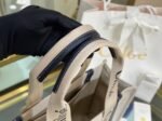 Top Quality Knockoff Chloe Medium Woody Tote Bag in Canvas with Blue Leather Strips - Image 4