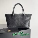 Top Quality Replica Bottega Veneta Cabat Medium Bag In Black Intrecciato Lambskin - Image 9