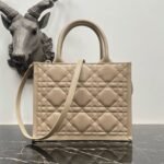 Dior Small Book Tote Bag Replica with Strap in Beige - Image 2