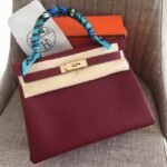 Ruby Clemence Knockoff Hermes Kelly Retourne 28cm Elegant Tote