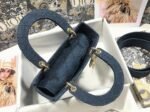 Dior Lady D-Lite Medium Bag Fake in Blue Cannage Embroidered Canvas - Image 9