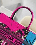 Dior Medium Book Tote Bag Fake in Pink D-Jungle Pop Embroidery - Image 6