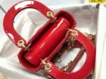 Dior Lady Dior Mini Chain Bag Knockoff with Chain in Red - Image 2