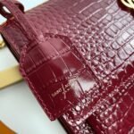 Fake Saint Laurent Sunset Medium Chain Bag Bordeaux Crocodile-embossed Leather - Image 6