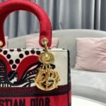Dior Lady D-Lite Medium Bag Replica in White Multicolor Cupidon Embroidery - Image 6